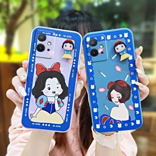 Rotating bracket ins Phone Case For IQOO Z6 cute phone case Skin-friendly feel Liquid silicone shell Cartoon protective case