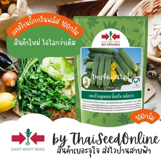 EWCOM ถุงแพ็คเกจใหม่ล่าสุุด 100g แตงร้านลูกผสม บิ๊กกรีนพลัส ตราศรแดง Big Green Plus Cucumber