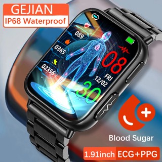 GEJIAN TK10 ECG + PPG Smart Watch นาฬิกาข้อมือผู้ชาย เครื่องวัดน้ําตาลในเลือดแบบไม่รุกรานอัตราการเต้นของหัวใจความดันโลหิตออกซิเจนในเลือดการตรวจสอบการนอนหลับ สมาร์ทวอทช์