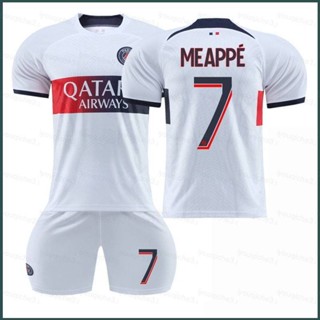 Sy3 เสื้อยืดกีฬาแขนสั้น ลายทีมชาติฟุตบอล Paris Saint Germain Away Jersey Mbappe 23-24 2 ชิ้น ต่อชุด YS3