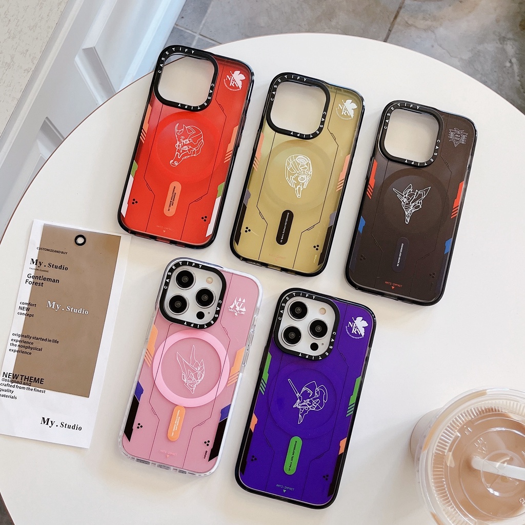 อะนิเมะ Neon Genesis Evangelion EVA แม่เหล็กโปร่งใสเคสโทรศัพท์สําหรับ iPhone 18 17 16 15 14 13 12 Pro Max Plus Air, ปลอกแข็ง