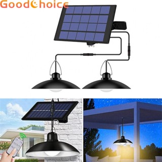 Double Head LED Pendant Light Solar Power Outdoor Indoor Garden Yard Shed Lamp