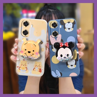 phone case quicksand Phone Case For Huawei Enjoy60 Liquid silicone shell Simplicity Cartoon Rotatable stand Glitter