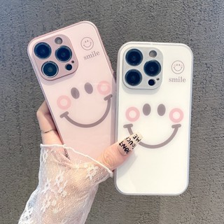 เคส iPhone 14 Pro Max 13ProMax 12Pro โทรศัพท์มือถือแบบแก้วแข็ง กันกระแทก ลายหน้ายิ้ม สําหรับ 11ProMax