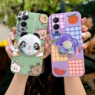 phone case ins Phone Case For VIVO S15 5G Cartoon Liquid silicone shell The New cute quicksand Skin-friendly feel Anti-fall