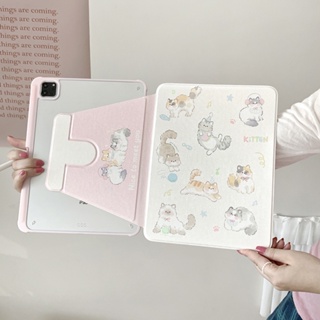 เคสหนังอะคริลิคแข็ง ลายแมว สําหรับ IPad Mini6 IPad5 6 7 8 9 Air Air1 Air2 Air3 Air4 Air5 10.9 นิ้ว Pro10.5 Pro11 Pro12.9 2018 2020 2021 2022