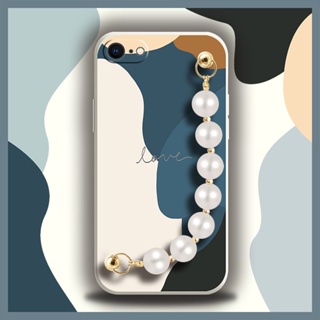 Pearl bracelet Skin feel silicone Phone Case For iphone 7/8/iphone SE 2020/SE2 Bear bracelet Cartoon Lens bump protection