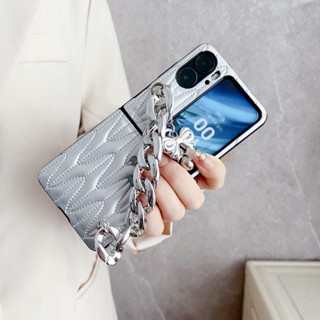 เคสมือถือ แบบหนัง ฝาพับ 3D หรูหรา กันตก พร้อมสายคล้อง ประดับลูกปัด แฟชั่น สําหรับ OPPO Find N2