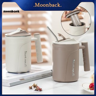 &lt;moonback&gt; แก้วกาแฟสเตนเลส มีฉนวนกันความร้อน แบบพกพา ด้ามจับยาว ความจุ 480 มล. สําหรับบ้าน และสํานักงาน