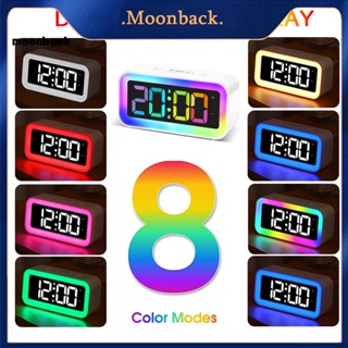 &lt;moonback&gt; นาฬิกาปลุก ไฟกลางคืน Rgb อเนกประสงค์ พร้อมไฟกลางคืน Rgb และจอแสดงผล Led สําหรับบ้าน