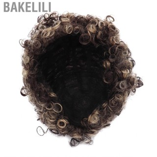 Bakelili Short Wavy Wig  Gradient Afro Portable Stylish Synthetic Elegant for Costume Party