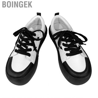 Boingek Vintage Women Shoes  Retro Sneakers Soft Flexible  Slip Black and White Matching  for Dating