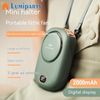 Lumiparty พัดลมไฟฟ้าดิจิทัล แบบคล้องคอ ไร้ใบพัด ขนาดพกพา สําหรับทํางาน ท่องเที่ยว กีฬา ทําอาหาร