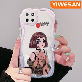 เคสโทรศัพท์มือถือแบบนิ่ม ใส กันกระแทก ลายคลื่น สีมาการอง แฟชั่น สําหรับ Realme C12 C15 C21 C25 C25s Narzo 20 Narzo 30A Narzo 50A