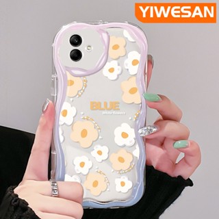 เคสโทรศัพท์มือถือ ซิลิโคนนุ่ม ใส ลายดอกไม้เล็กๆ น่ารัก สีครีม สําหรับ Samsung A04 A04E M04 F04