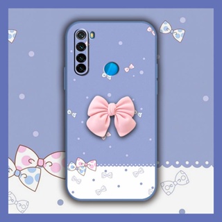 cute The New Phone Case For Redmi Note8/Note8 2021 ins Bowknot Leopard Skin feel silicone soft shell Simplicity Cartoon