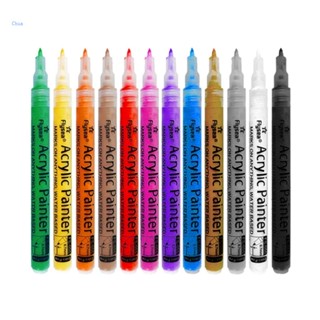 Chua ปากกามาร์กเกอร์อะคริลิค 0 7 มม. แห้งเร็ว สีสันสดใส 12 ชิ้น