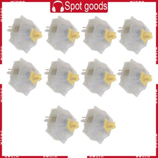 Win สวิตช์คีย์บอร์ดเล่นเกม 5 Pin 5 Pin แกนสีเหลืองนม สําหรับ Gateron MX 5 Pin 10 ชิ้น