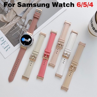 สายนาฬิกาข้อมือหนัง แบบสองด้าน สําหรับ Samsung Galaxy Watch 6 5 4 40 มม. 44 มม. Galaxy Watch 5 Pro 45 มม.