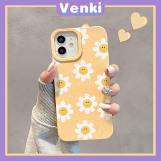 Venki - เข้ากันได้สำหรับ เคสไอโฟน เคสไอโฟน11 เคส iphone 11 เป็นมิตรกับสิ่งแวดล้อมย่อยสลายได้เคสสีเหลืองกันกระแทกป้องกันดอกไม้สีขาวเรียบง่ายเข้ากันได้กับ iPhone 14 Pro max 13 Pro max 12 Pro Max 11 XR 7Plus 8Plus