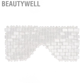 Beautywell White Crystal Eye Cover Exquisite Polished Jade Stone Unique Texture Fatigue Relieving Skin Friendly Easily Adjustable