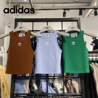 Adidas ของแท้ 100% เสื้อยืดแขนกุด เอวสูง ทรงสลิมฟิต เรียบง่าย สําหรับผู้หญิง IL9626