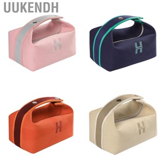 Uukendh Portable Cosmetic Bag  Strong Loading  Makeup Simple Soft Canvas Wearable for Daily