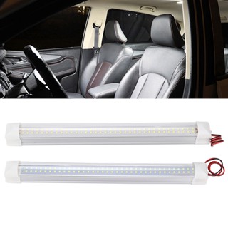 HJ001 12V 72LED ไฟภายในแถบแถบแสงสีขาวสวิตช์เปิด/ปิดสำหรับรถตู้รถบรรทุกรถพ่วงเรือคาราวาน