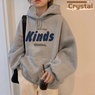 Crystal เสื้อผ้าผู้ญิง แขนยาว เสื้อฮู้ด คลุมหญิง สไตล์เกาหลี แฟชั่น A98J2FW