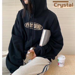 Crystal เสื้อผ้าผู้ญิง แขนยาว เสื้อฮู้ด คลุมหญิง สไตล์เกาหลี แฟชั่น A98J2CP