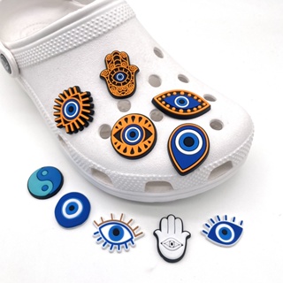 ของแท้ จี้การ์ตูน Devil Eye Jibbitz Evil Eye Jibitz Charm Pin Tai Chi Jibits Crocks สําหรับตกแต่งรองเท้าเด็ก