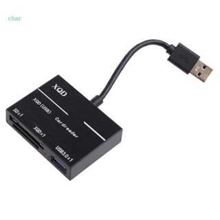 Char เครื่องอ่านการ์ด Usb3 0 ความเร็วสูง 2 in 1 SD Tf M2 MS