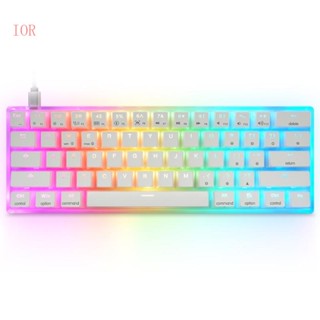 Ior คีย์บอร์ดเกมมิ่ง มีสาย USB RGB ขนาดเล็ก กันน้ํา 61 สําหรับคีย์บอร์ดเล่นเกม