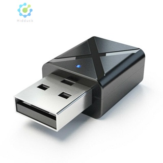 ใหม่ อะแดปเตอร์รับส่งสัญญาณเสียงเพลง บลูทูธไร้สาย USB 5.0 2 in 1 [Hidduck.th]