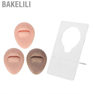 Bakelili Piercing Model  Silicone Mouth Simulated Display Portable with Acrylic Stand for Teaching