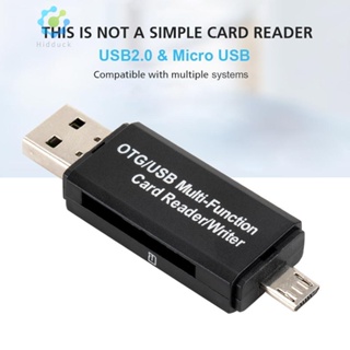 2 in 1 อะแดปเตอร์การ์ดรีดเดอร์ OTG USB 2.0 Micro USB SD TF สําหรับโทรศัพท์มือถือ PC [Hidduck.th]