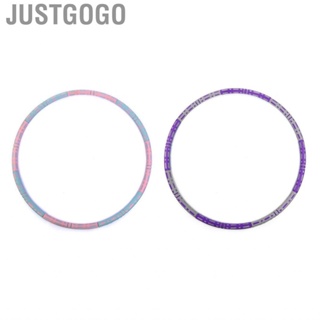 Justgogo Fitness Exercise Hoop  Weighted Fit Waist  6 Sections Abdomen Training Detachable for Office Use