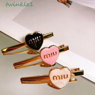 Twinkle1 กิ๊บติดผม กิ๊บติดผมหน้าม้า ประดับมุก ลายตัวอักษร MIU น่ารัก สําหรับผู้หญิง