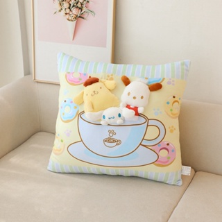 SANRIO Sq2 หมอนตุ๊กตานุ่ม รูปการ์ตูน Cinnamoroll Pachacco 3D สําหรับตกแต่งบ้าน โซฟา