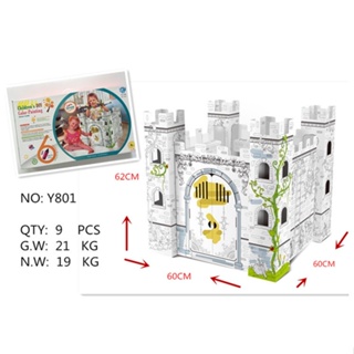 Y801 โมเดลตัวต่อกระดาษ รูปบ้านวิลล่า 3D แฮนด์เมด DIY ของเล่นเสริมการเรียนรู้เด็ก