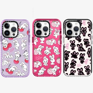 พร้อมส่ง CASETIFY เคสโทรศัพท์ซิลิโคน แบบนิ่ม ลาย Cherry Strawberry Bunnies สําหรับ iPhone 15 14 13 Pro 15Pro Max