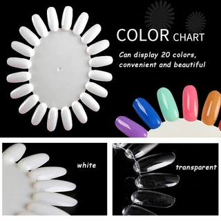 Koudan ถาดโชว์เล็บปลอมอะคริลิค UV ทรงวงรี ลายดอกไม้ สีขาวใส สําหรับฝึกทําเล็บ