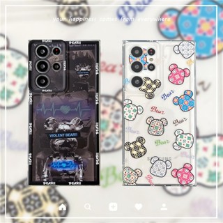 การ์ตูน แชสซี คดี Samsung Galaxy A20 A30 A50 A70 A50S A30S M33 M53 เคสมือถือ Demon Violent Bear Sunset White Cloud Transparent Cartoon Phone Case Soft TPU Cover