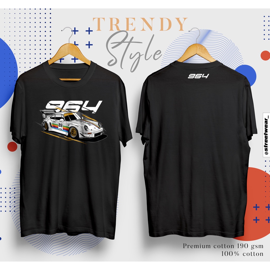 ยินดีต้อนรับ a Porsche 964 เสื้อยืดพรีเมี่ยม ผ้าฝ้าย 190 GSM 100%