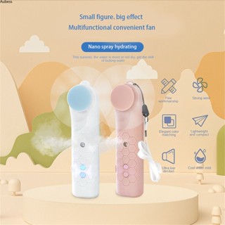 Aubess Aubess Aubess Handheld Mini Hydration Spray พัดลมขนาดเล็ก หอพักนักศึกษา ชาร์จ USB ใบ้ พัดลมพกพาแบบพกพา