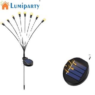 Lumiparty โคมไฟ รูปหิ่งห้อย พลังงานแสงอาทิตย์ 6 หัว สําหรับตกแต่งสวน ลานทางเดิน กลางแจ้ง 2 ชิ้น