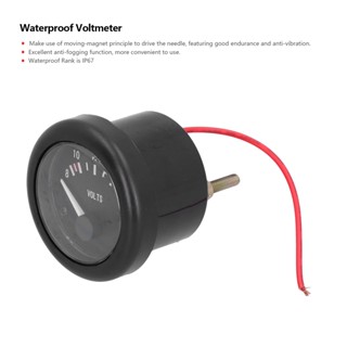 HJ001 มาตรวัดแรงดันไฟฟ้าทางทะเล 12V 52mm/2.04in IP67 พร้อมไฟแสดงสถานะ Universal สำหรับ Yacht Auto Motor Home