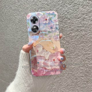 Phone Case OPPO A58 4G 2023 เคสโทรศัพท์มือถือแบบนิ่ม ลายดอกไม้ สไตล์เรโทร สําหรับ