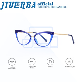 JIUERBA แว่นตา ป้องกันรังสียูวี ป้องกันแสงสีฟ้า สไตล์ยุโรป และอเมริกา แฟชั่นคลาสสิก สําหรับผู้ชาย และผู้หญิง