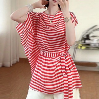 เสื้อเชิ้ต ผ้าชีฟอง เอวแคบ ทรงหลวม สไตล์ตะวันตก สําหรับผู้หญิง
